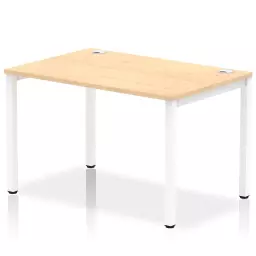 Impulse Single Row Bench Desk W1200 x D800 x H730mm Maple Finish White Frame - IB00252