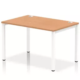 Impulse Single Row Bench Desk W1200 x D800 x H730mm Oak Finish White Frame - IB00253