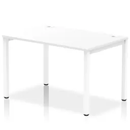 Impulse Single Row Bench Desk W1200 x D800 x H730mm White Finish White Frame - IB00255