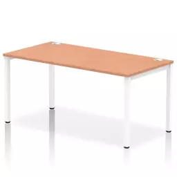 Impulse Single Row Bench Desk W1600 x D800 x H730mm Beech Finish White Frame - IB00274
