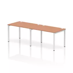 Impulse Single Row 2 Person Bench Desk W1200 x D800 x H730mm Beech Finish White Frame - IB00286