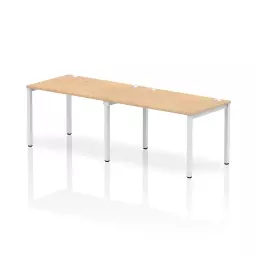 Impulse Single Row 2 Person Bench Desk W1200 x D800 x H730mm Maple Finish White Frame - IB00288
