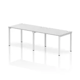 Impulse Single Row 2 Person Bench Desk W1200 x D800 x H730mm White Finish White Frame - IB00291