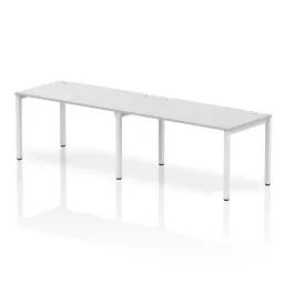 Impulse Single Row 2 Person Bench Desk W1400 x D800 x H730mm White Finish White Frame - IB00303
