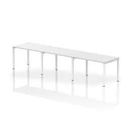 Impulse Single Row 3 Person Bench Desk W1200 x D800 x H730mm White Finish White Frame - IB00327
