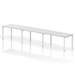 Impulse Single Row 3 Person Bench Desk W1400 x D800 x H730mm White Finish White Frame - IB00339