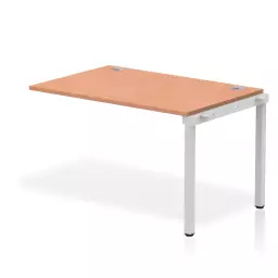Impulse Single Row Bench Desk Extension Kit W1200 x D800 x H730mm Beech Finish Silver Frame - IB00352