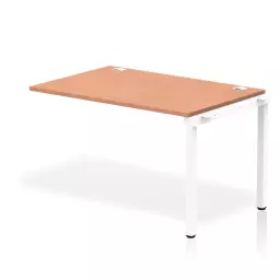 Impulse Single Row Bench Desk Extension Kit W1200 x D800 x H730mm Beech Finish White Frame - IB00358