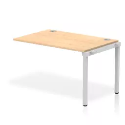 Impulse Single Row Bench Desk Extension Kit W1200 x D800 x H730mm Maple Finish Silver Frame - IB00354