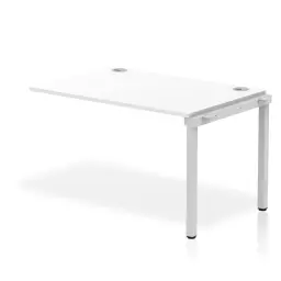 Impulse Single Row Bench Desk Extension Kit W1200 x D800 x H730mm White Finish Silver Frame - IB00357