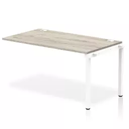 Impulse Single Row Bench Desk Extension Kit W1400 x D800 x H730mm Grey Oak Finish White Frame - IB00371