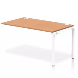 Impulse Single Row Bench Desk Extension Kit W1400 x D800 x H730mm Oak Finish White Frame - IB00373
