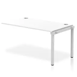 Impulse Single Row Bench Desk Extension Kit W1400 x D800 x H730mm White Finish Silver Frame - IB00369
