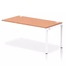 Impulse Single Row Bench Desk Extension Kit W1600 x D800 x H730mm Beech Finish White Frame - IB00382