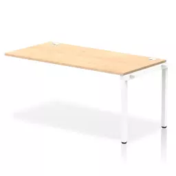 Impulse Single Row Bench Desk Extension Kit W1600 x D800 x H730mm Maple Finish White Frame - IB00384