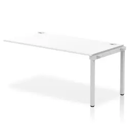 Impulse Single Row Bench Desk Extension Kit W1600 x D800 x H730mm White Finish Silver Frame - IB00381