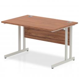 Impulse 1200x800mm Straight Desk Walnut Top Silver I000327