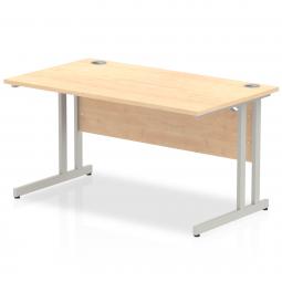 Impulse 1400x800mm Straight Desk Maple Top Silver I000350