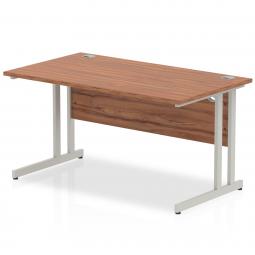 Impulse 1400x800mm Straight Desk Walnut Top Silver I000328