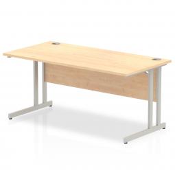 Impulse 1600x800mm Straight Desk Maple Top Silver I000351