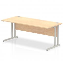 Impulse 1800x800mm Straight Desk Maple Top Silver I000352