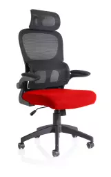 Iris Mesh Back Task Operator Office Chair Bespoke Bergamot Cherry Fabric Seat With Headrest - KCUP2032