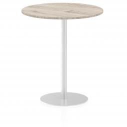 Dynamic Italia 1000mm Poseur Round Table Grey Oak Top 1145mm High Leg ITL0153