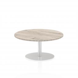 Dynamic Italia 1000mm Poseur Round Table Grey Oak Top 475mm High Leg ITL0141