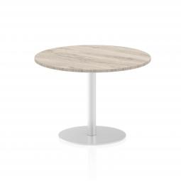 Dynamic Italia 1000mm Poseur Round Table Grey Oak Top 725mm High Leg ITL0147