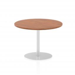 Dynamic Italia 1000mm Poseur Round Table Walnut Top 725mm High Leg ITL0143