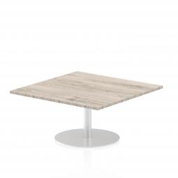 Dynamic Italia 1000mm Poseur Square Table Grey Oak Top 475mm High Leg ITL0351