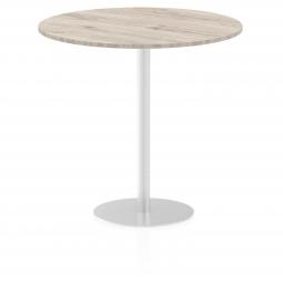 Dynamic Italia 1200mm Poseur Round Table Grey Oak Top 1145mm High Leg ITL0171