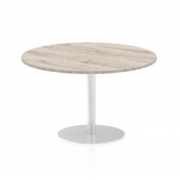 Dynamic Italia 1200mm Poseur Round Table Grey Oak Top 725mm High Leg ITL0165