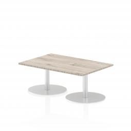 Dynamic Italia 1200 x 800mm Poseur Rectangular Table Grey Oak Top 475mm High Leg ITL0249