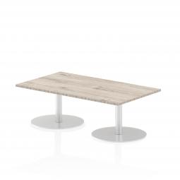 Dynamic Italia 1400 x 800mm Poseur Rectangular Table Grey Oak Top 475mm High Leg ITL0267