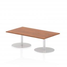 Dynamic Italia 1400 x 800mm Poseur Rectangular Table Walnut Top 475mm High Leg ITL0263