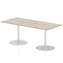 Dynamic Italia 1800 x 800mm Poseur Rectangular Table Grey Oak Top 725mm High Leg ITL0309