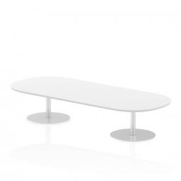 Dynamic Italia 2400mm Poseur Boardroom Table White Top 475mm High Leg ITL0192