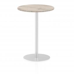 Dynamic Italia 600mm Poseur Round Table Grey Oak Top 1145mm High Leg ITL0117