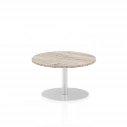 Dynamic Italia 600mm Poseur Round Table Grey Oak Top 475mm High Leg ITL0105