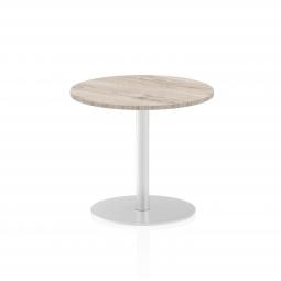 Dynamic Italia 600mm Poseur Round Table Grey Oak Top 725mm High Leg ITL0111