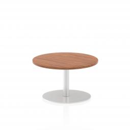 Dynamic Italia 600mm Poseur Round Table Walnut Top 475mm High Leg ITL0101