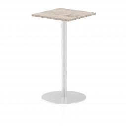 Dynamic Italia 600mm Poseur Square Table Grey Oak Top 1145mm High Leg ITL0225