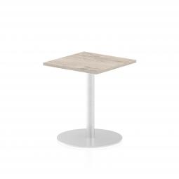 Dynamic Italia 600mm Poseur Square Table Grey Oak Top 725mm High Leg ITL0219