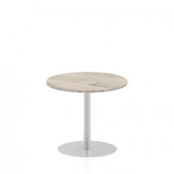 Dynamic Italia 800mm Poseur Round Table Grey Oak Top 725mm High Leg ITL0129