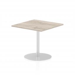 Dynamic Italia 800mm Poseur Square Table Grey Oak Top 725mm High Leg ITL0339