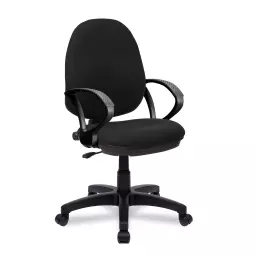 Nautilus Designs Java 100 Medium Back Single Lever Fabric Operator Office Chair With Fixed Arms Black - BCF/I300/BK/A