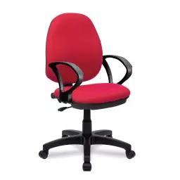 Nautilus Designs Java 100 Medium Back Single Lever Fabric Operator Office Chair With Fixed Arms Red - BCF/I300/RD/A