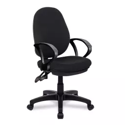 Nautilus Designs Java 200 Medium Back Twin Lever Fabric Operator Office Chair With Fixed Arms Black - BCF/P505/BK/A