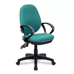 Nautilus Designs Java 200 Medium Back Twin Lever Fabric Operator Office Chair With Fixed Arms Green - BCF/P505/GN/A